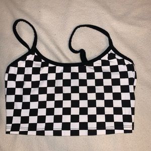 Unworn checkerboard crop top